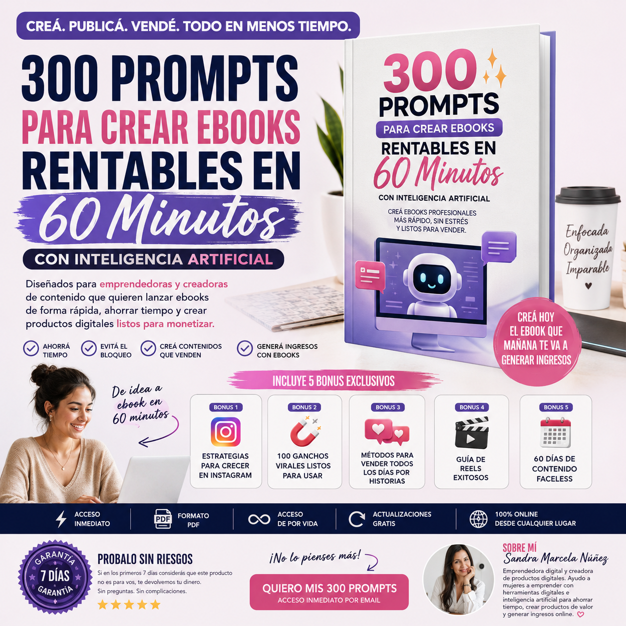 🏆 300 Prompts para Crear eBooks que Venden Solos con IA